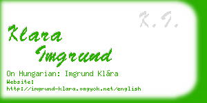 klara imgrund business card